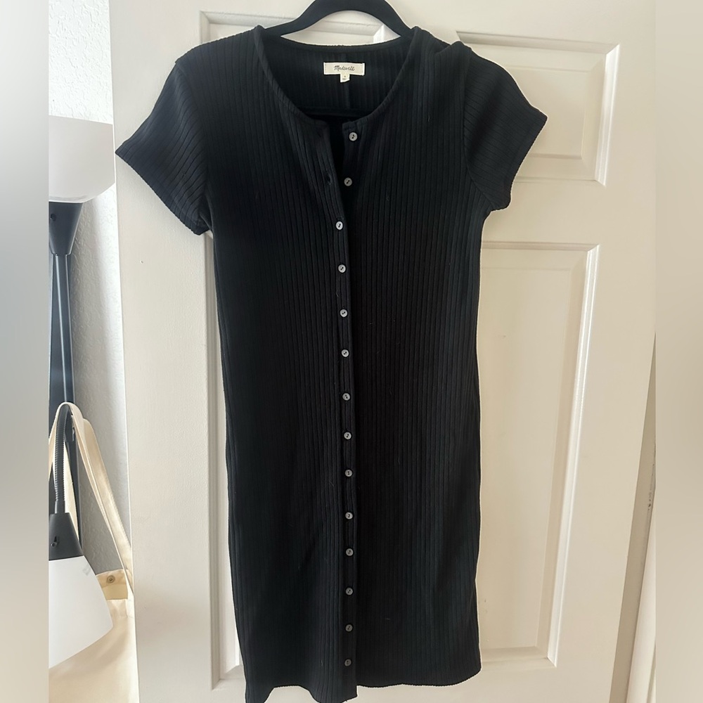 Madewell Cotton Blend Ribbed Dress